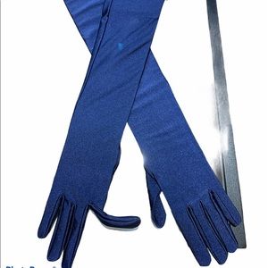 Navy blue full length gloves